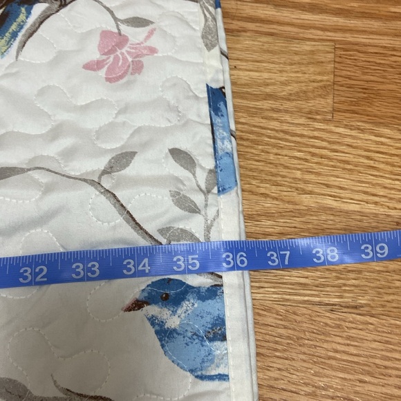 2 Reversible quilted King pillow shams Blue bird - Picture 2 of 3